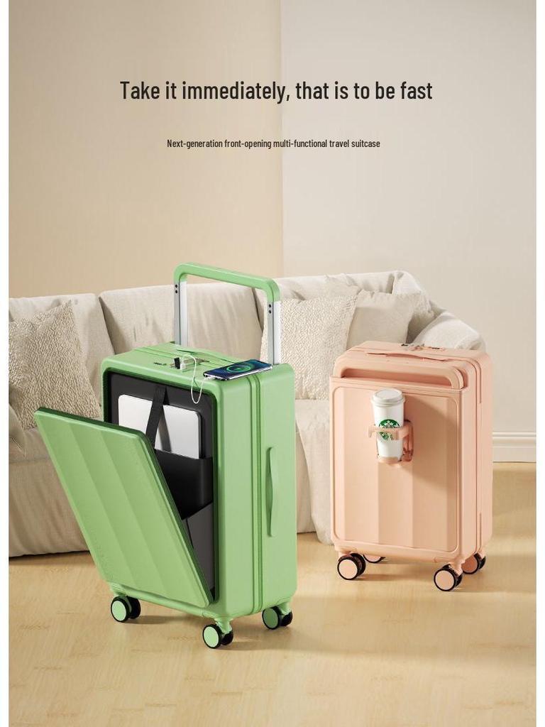 Women's Sturdy Wide Drawbar Suitcase, 20-24 Inch, Durable, Large Capacity with Combination Lock