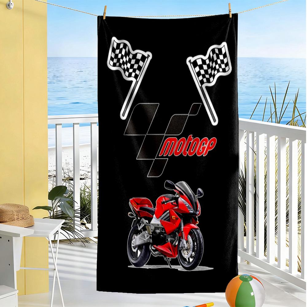 Motogp Flammen Logo Strandtuch Super Weiche Mikrofaser Schnelltrocknendes Gewebe Bequem Leicht