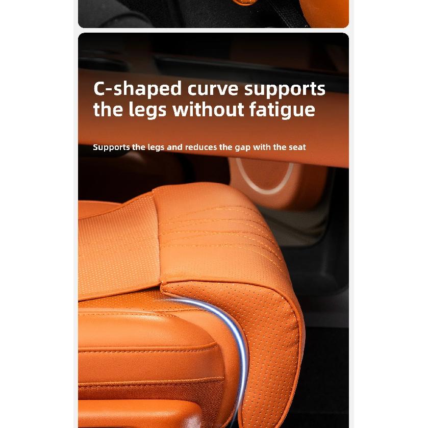 Nappa Leather Leg Support Extension Seat Cover Memory Foam Extender Cushion With Backrest Car Interior Accessories Universal Car