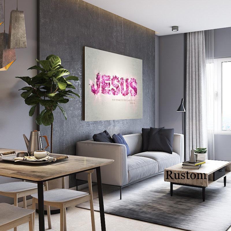 Jesus Gott Allah Modernes Mode-Poster Heimdekoration Minimalistisches Zitat Dekor Bilder für Wohndesign Wandkunst Ohne Rahmen