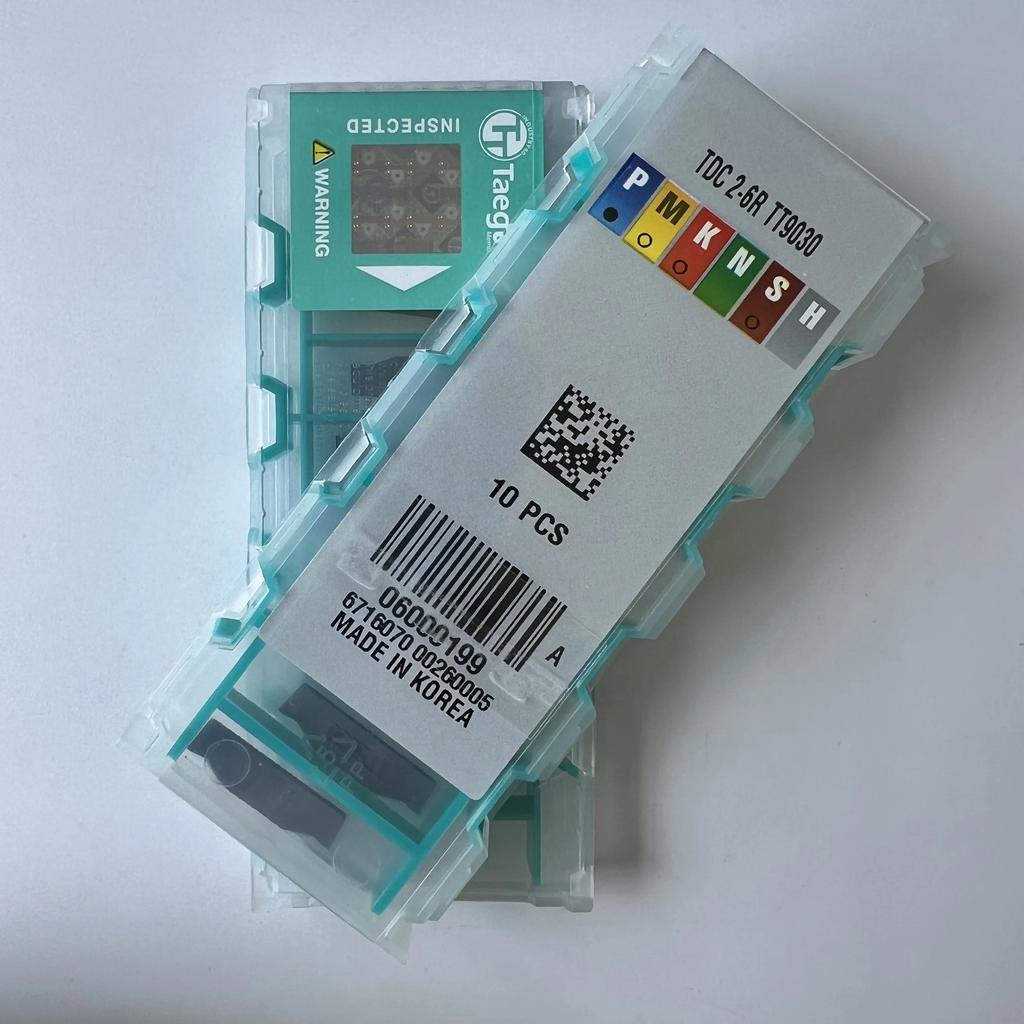 TaeguTec / TDC2-6R TT9030 / Original carbide blade 10 Pcs