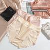 Plussize Ladies Summer Light Luxury Satin Sexy Lace Ice Silk Breathable High Waisted Briefs
