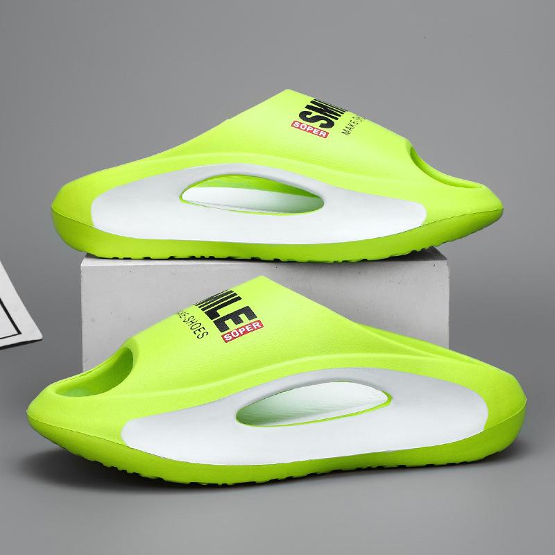 

Foreign trade slippers 2025 summer new thick-soled heightened stepping on shit EVA one-pedal outdoor beach slippers 45 зелёный