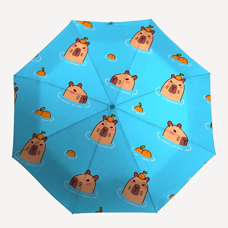 

1pc Capybara Pattern Automatic Umbrella 8-Bone Design Compact Gear for Outdoor Travel, Perfect Holiday Gift y250827055