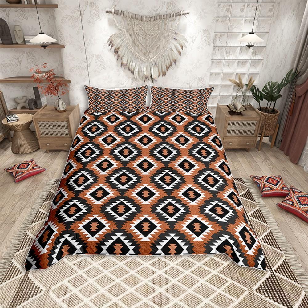 

Комплект пододеяльника Homewish Western Bohemian Aztec для женщин, Винтажный комплект постельного белья с мандалой и треугольниками, Черно-серый хиппи-комплект для кровати DE XS 100x135cm 2pcs&set