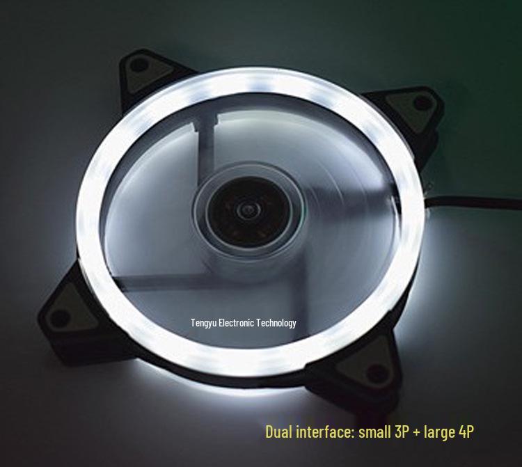 Battery Life Warrior 12cm Dual Aperture Luminous Case Fan with Rainbow RGB Lighting