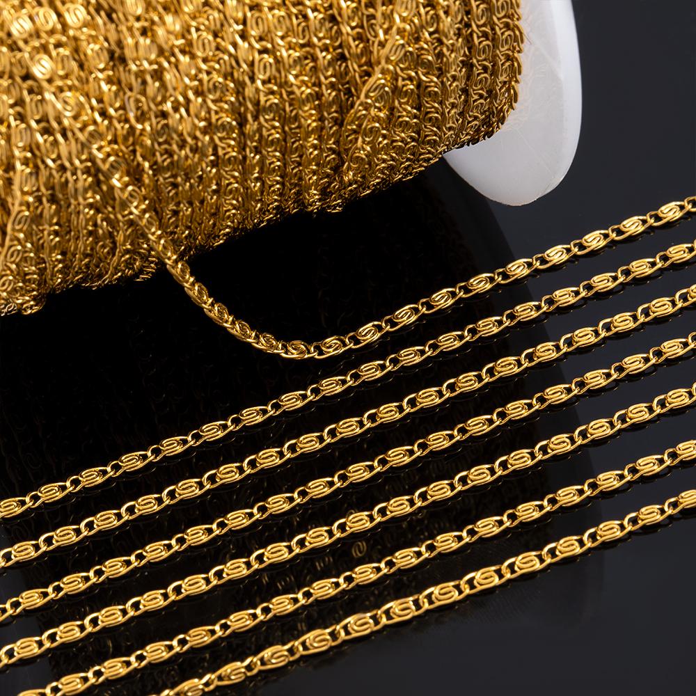 1Meter Stainless Steel Double Loop Link Chain Round 8 Shape 2mm Necklace Chain DIY Handmade Bracelet Material Jewelry Findings