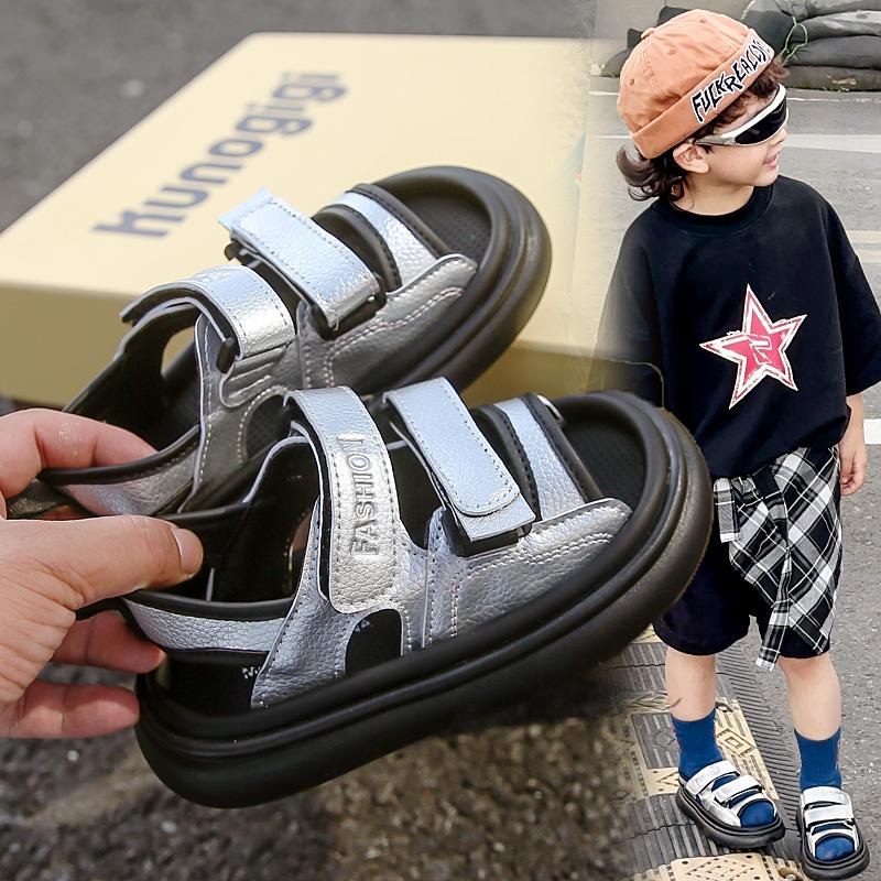 Sandals for Boys, Summer, Children, Lightweight Sports, Beach Shoes for Boys, Anti Slip, Exposed Toes, Medium To Large Children