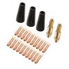 25pcs/set Flux Core Gasless Nozzle Welding Kit Tips Replacement For MIG Welder Kit Flux Core Gasless Nozzle Welding Kit