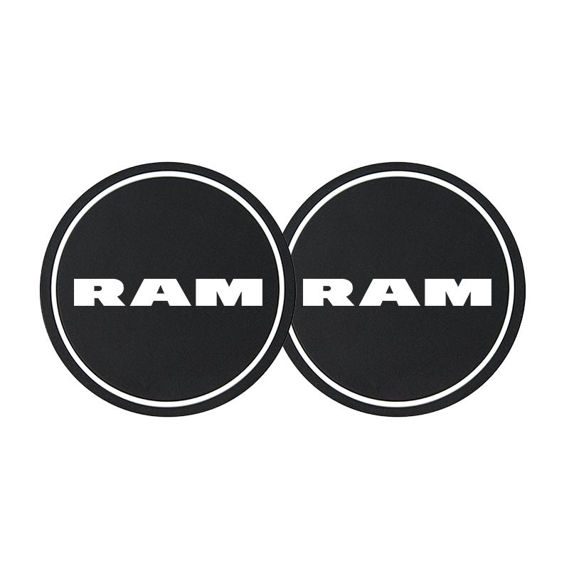 

2Pcs For Dodge Ram 1500 2500 3500 Car Accessories Car Coasters Water Cup Slots Non-Slip Mat Waterproof Water Cup Mat Drink Pad silica gel