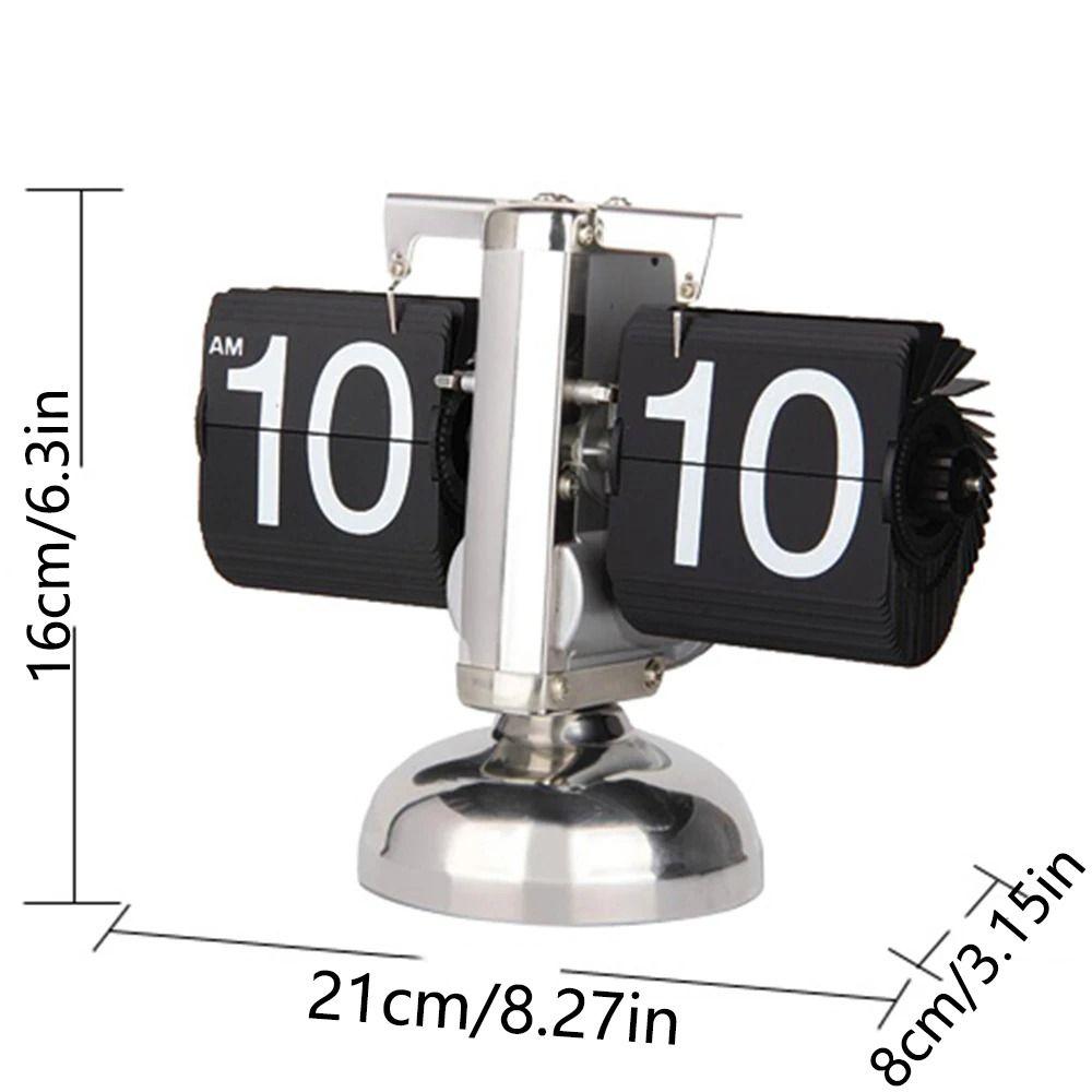 Quartz Movement Digital Auto Flip Clock Page Turning Automatically Metal Desk Flipping Clock  Gift