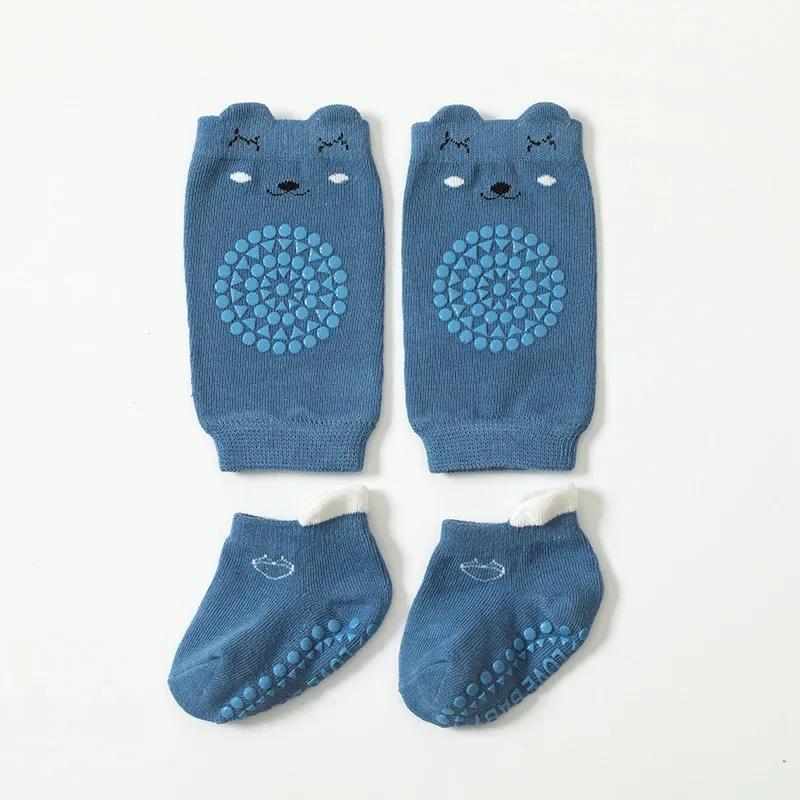 Krabbelschutzsocken Set Sommer Baby Knie Cartoon Anti-Rutsch Socken Kinder Boden Socken Knieschoner Gehen Schutz für Mädchen Jungen
