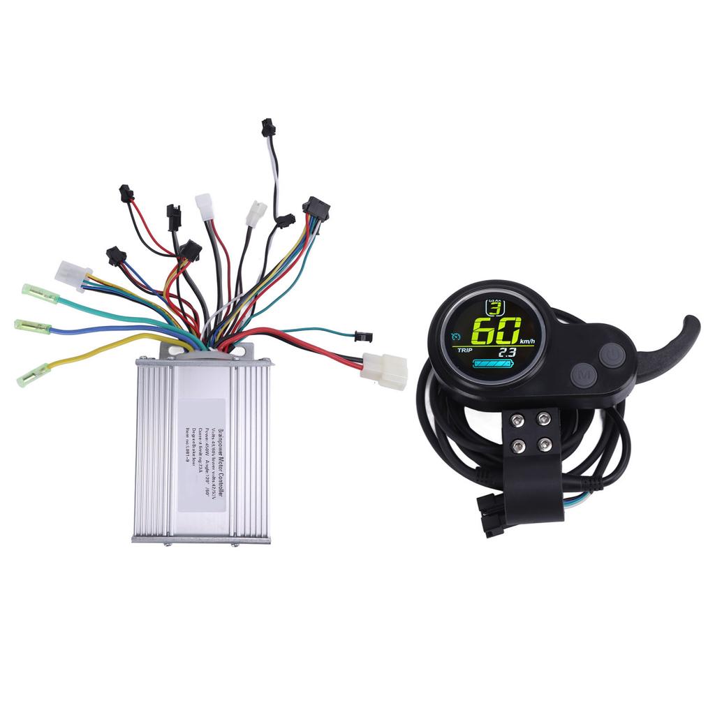 450W 48V 60V Bürstenloser Geschwindigkeitsmotorregler Daumengas mit LCD Rundem Farbdisplay für Elektrofahrrad Roller