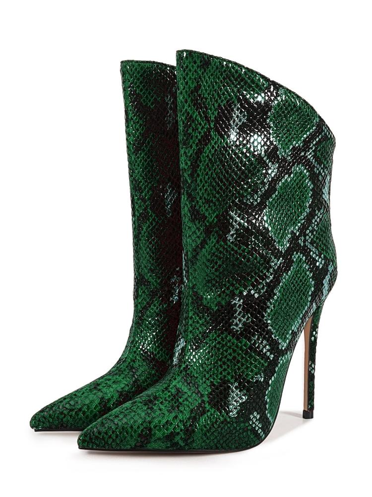 Dames Europees En Amerikaans Luxe Stijl Verloop Patent Leer Korte Laarzen Puntige Mouwen Super Hoge Hakken Sexy Enkellaarsjes 44 black