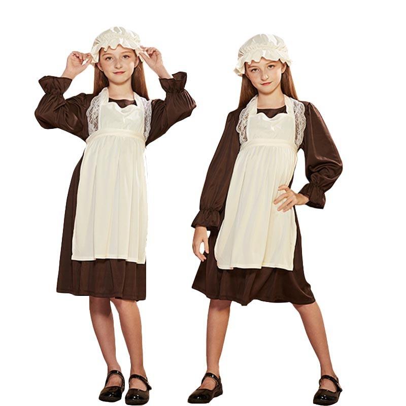 Halloween Victorian men and women sell newspapers and matches, children, civilians, children, stage performances, costumes