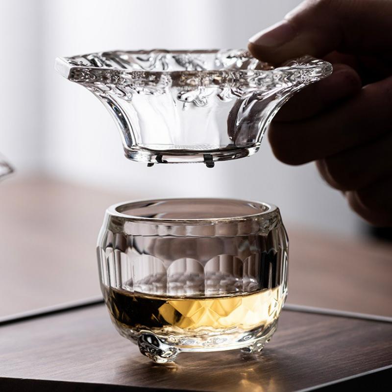 Thickened Glass Tea Cup Tea Set Accessories Tea Filter Creative Water Separation Transparent and Heat-resistant Filter 2025 New