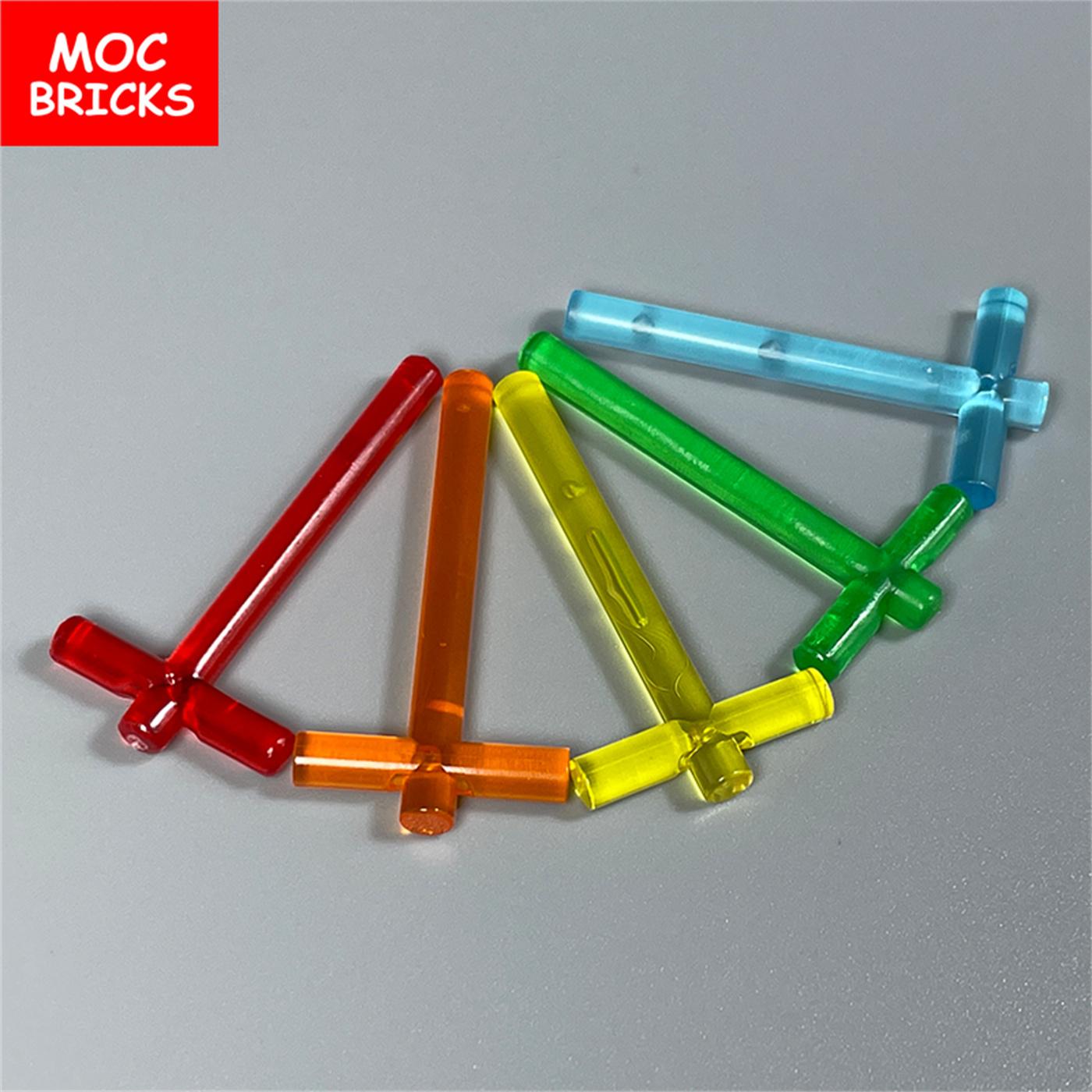 Yiran Toy Moc Bricks Sword Hilt Bar 4L 2L Crossed Lightsaber Blade 21699 64567 4Cm Figure Weapon Learning-Focused Blocks Assembled Children Playthings