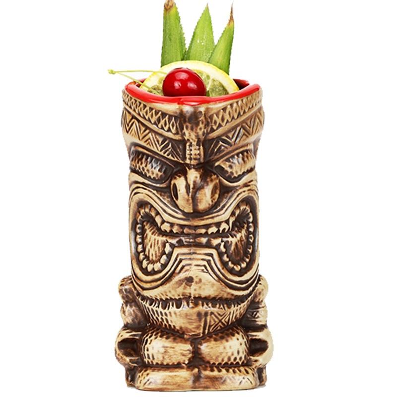 400ml  Hawaii Tiki Mugs Cocktail Cup Beer Beverage Mug Wine Mug Ceramic Easter Islander Tiki Mugs Bar Tools Barware