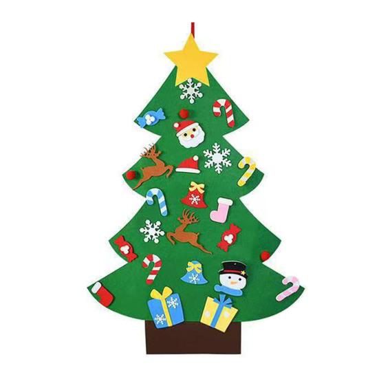 DIY Felt Christmas Tree with Detachable Ornaments Interactive Holiday Activity for Kids to Develop Motor Skills Wall Hanging Decor for Bedroom