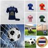 Thailand National Football Soccer Training JERSEY CHEER Fan Print Vintage Quick Dry Polo Shirt Short Sleeve Uniform Elephant Logo Men Women Unisex