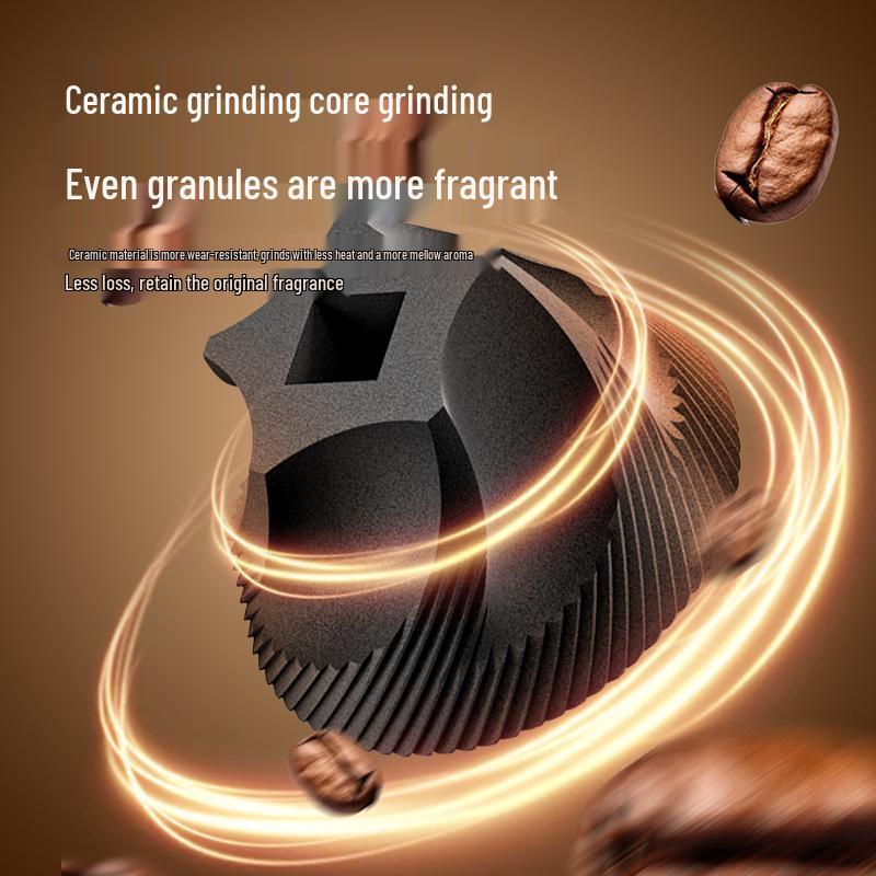 Electric Coffee Bean Grinder with Adjustable Coarseness - Compact Italian Style for Hand Pour and Fine Grinding.