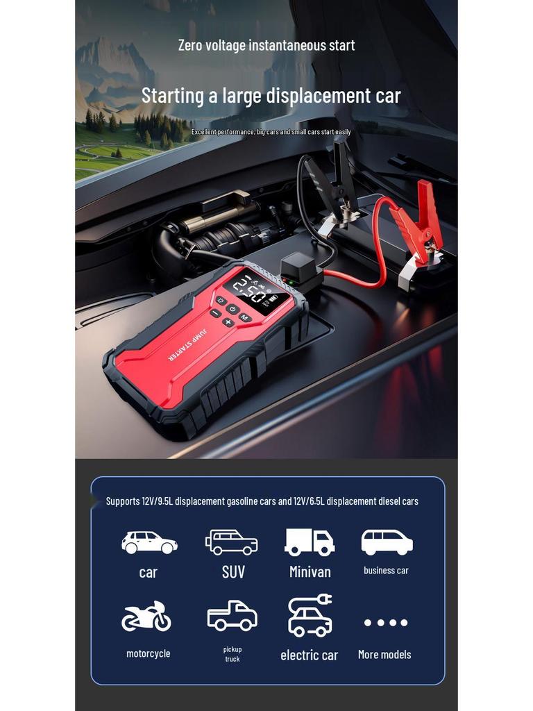 12V All-in-One Car Jump Starter & Inflator Power Bank