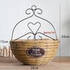 Hand-Woven Wall-Mounted Wicker Flower Basket Decoration