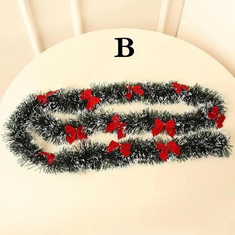 

2M Christmas Vine Decoration Butterfly Knot Wreath Ribbon Decoration Christmas Tree Hanging Ribbon Festival Accessory Decoration