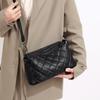 Genuine Leather Rhombus Shoulder Bag Women, Simple Casual Soft Leather Bag Women'S Solid Color Cowhide Messenger Bag