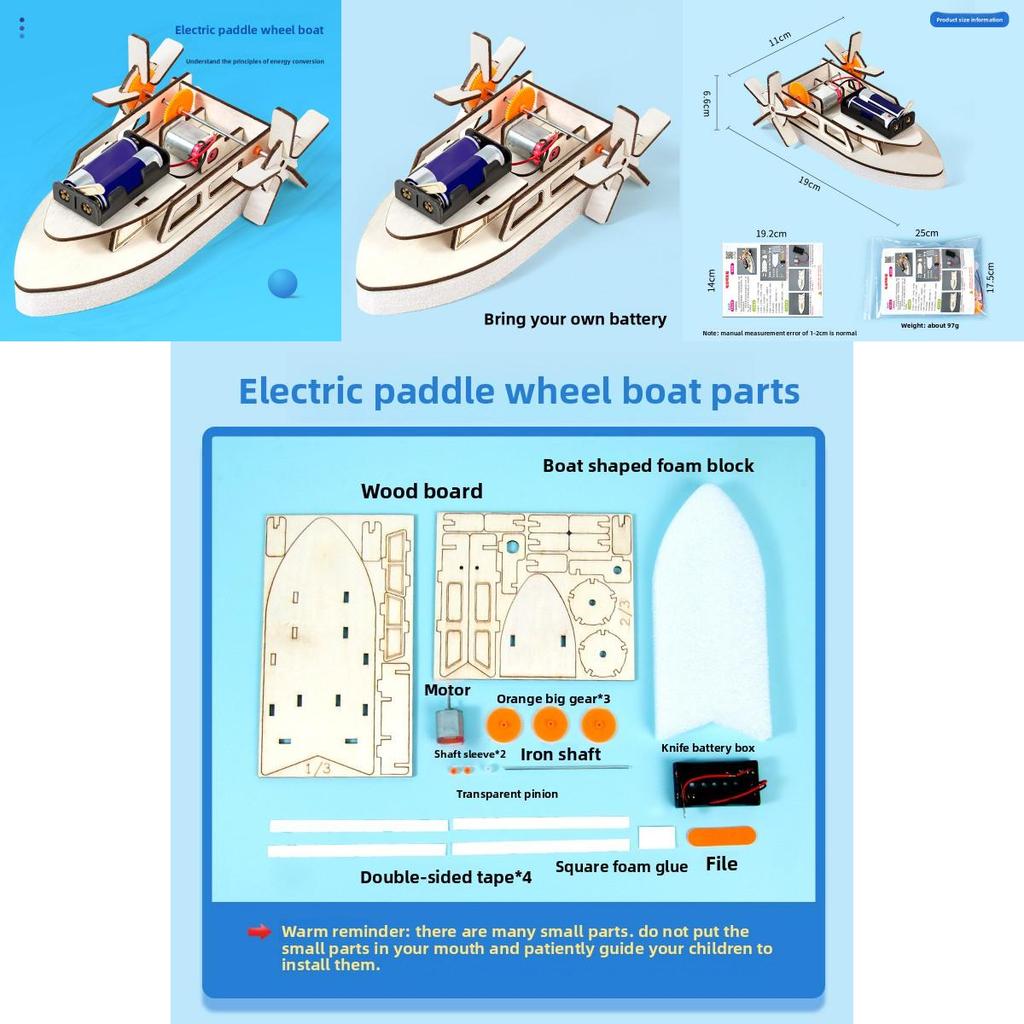 Simuliertes elektrisches Schiffsmodell Holz-Bausatz Kinder-Puzzle-Spielzeug Für Kinder Stem-Lernen und praktische Bildung