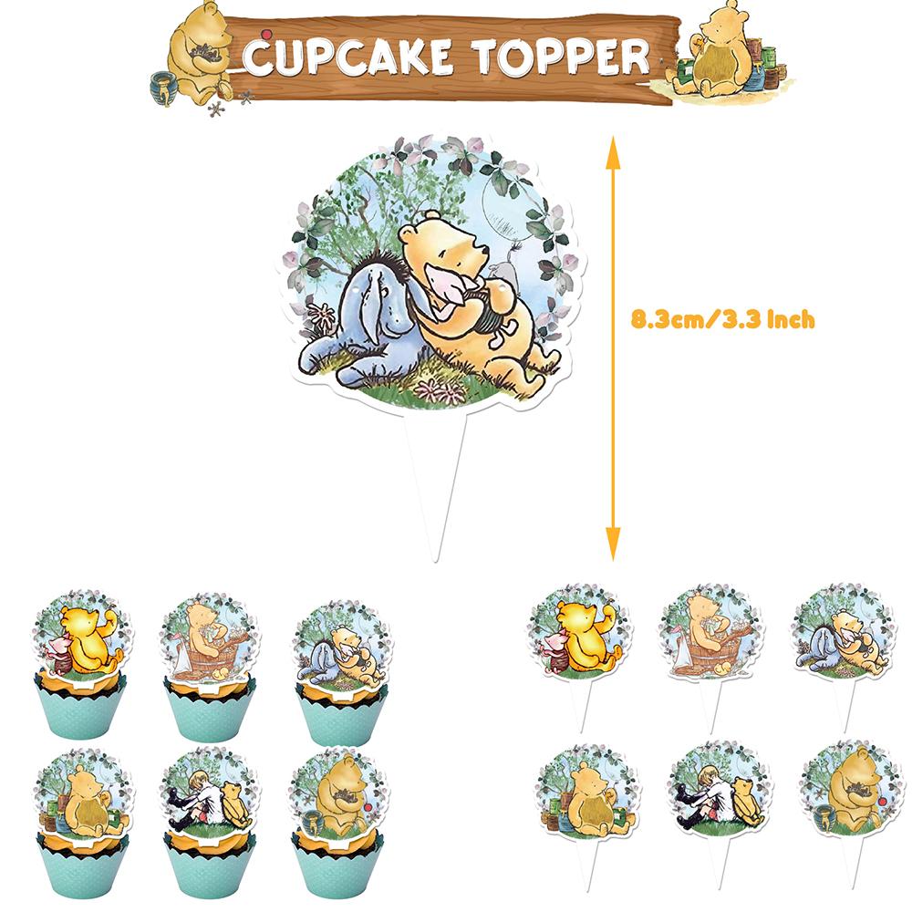 32pcs Winnie The Pooh Party Decorations Include Banner Cakes Topper Balloons