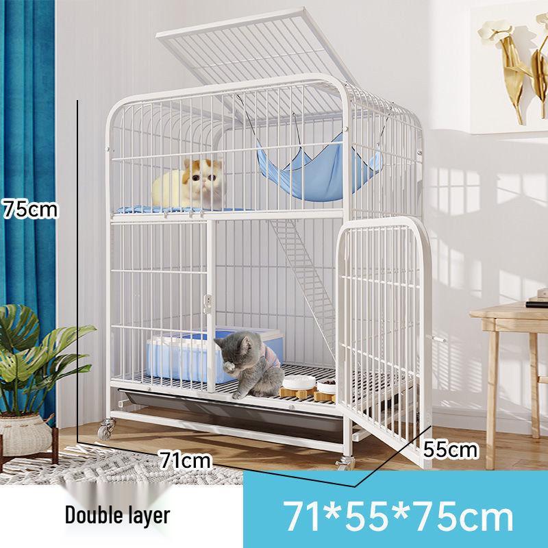 Cat Villa with Integrated Litter Box - Spacious, Secure Indoor Cage for Cats