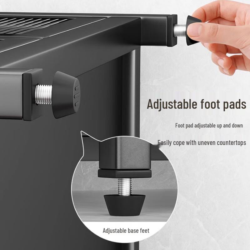 3-Tier Countertop Dish Drying Rack with Dustproof Cover