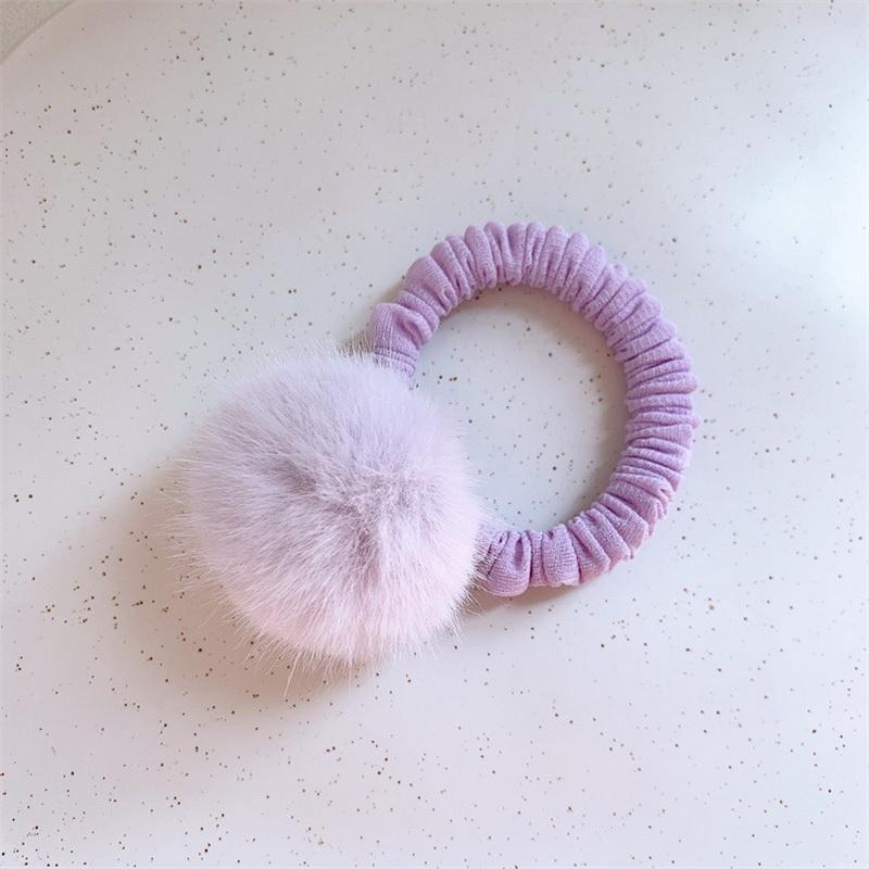 Cute Furry Hair Clip For Kids Fluffy Ball Barrette Girls Plush Hairclip Baby Pompoms Hair Tie Elastic Hair Rope Headdress