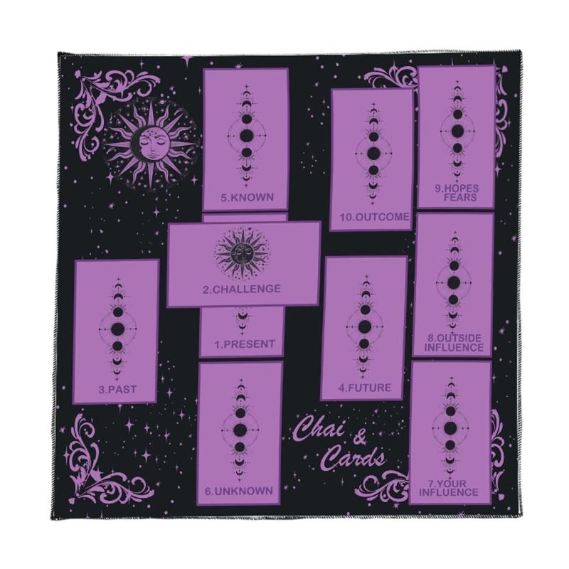 Elegant Tarots Card Spread Cloth Exquisites Soft Velvets Tarots Tablecloth for Spiritual Practices Gift
