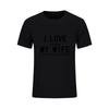 Men S T Shirts I Love My Wife Slim Fit Simple Style Tees Crew Neck