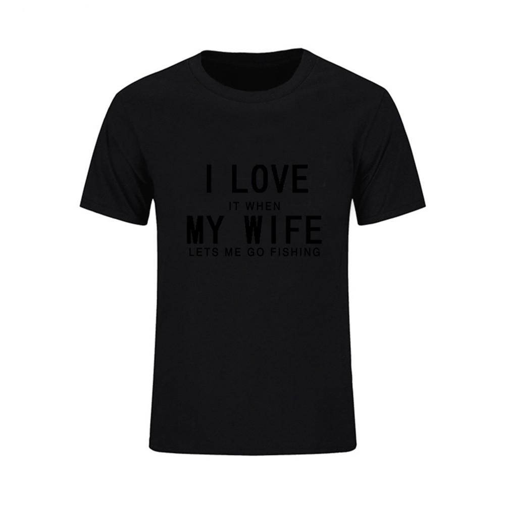 Men S T Shirts I Love My Wife Slim Fit Simple Style Tees Crew Neck