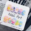 Cute Handmade Teddy Bear Nail Stickers Short Style Cartoon Candy Design
