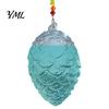Glass Nectar Feeder for Garden Pine Cone Shape Hummingbird with Butterfly/Dragonfly Decor, Outdoor Hanging Small Mouth Bird Water Beads Chain