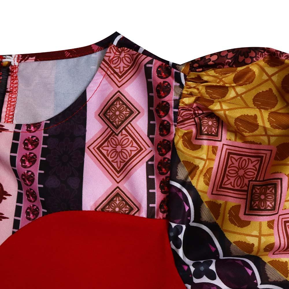 Large Size Women Summer Fashion Printed Patchwork Dress Ladies Elegant One Piece Slit Sheath Dress