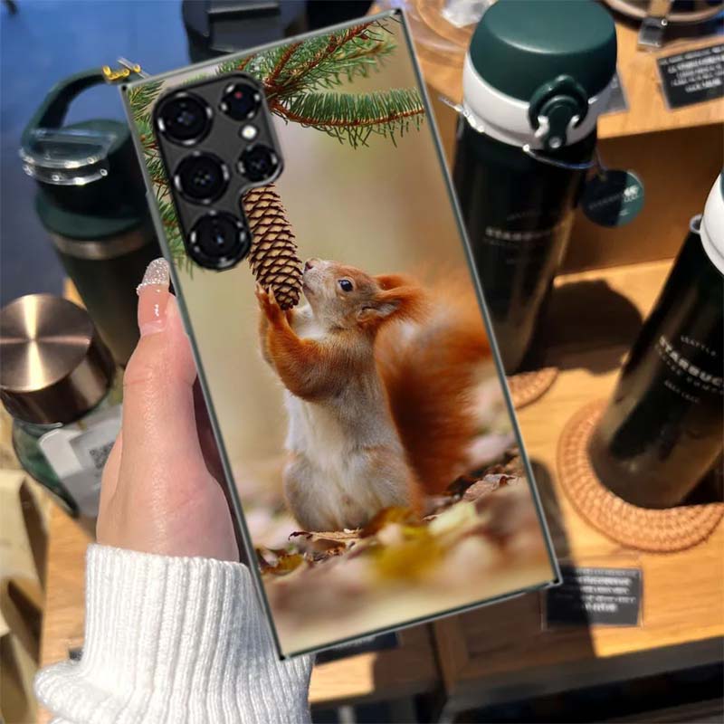 

Forest Squirrels Foraging For Food Coque For Samsung S23 S22 Ultra S24 FE S25 Edge Phone Galaxy S21 S20 FE S10 Plus Case Luxury Samsung S20 FE