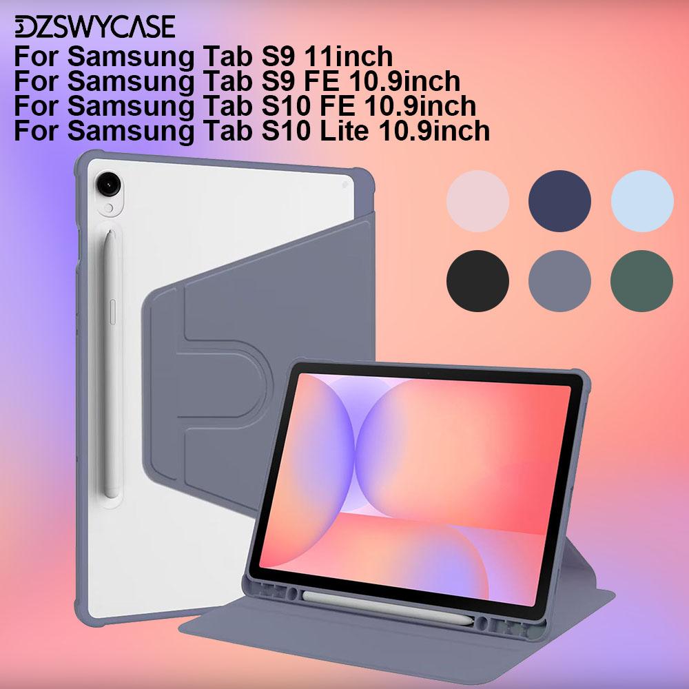 Case for Samsung Galaxy Tab S9 11 Inch S10 FE/S10 Lite 10.9 Inch,360° Rotation Stand Cover with Pencil Holder,Auto Sleep/Wake