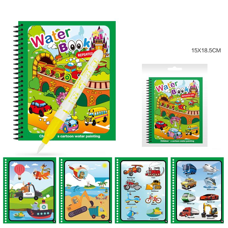 Kids Early Education Water Painting Book Baby Doodle Book Scene Copy Colouring Book Can Be Repeatedly Used Children Drawing Toys