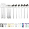 Matte Silver Cutlery Set 24 Pieces, Kitchen Silverware/Flatware Anti-rust Utensil Set, 18/10 Stainless Steel Dinnerware Set Service for 6