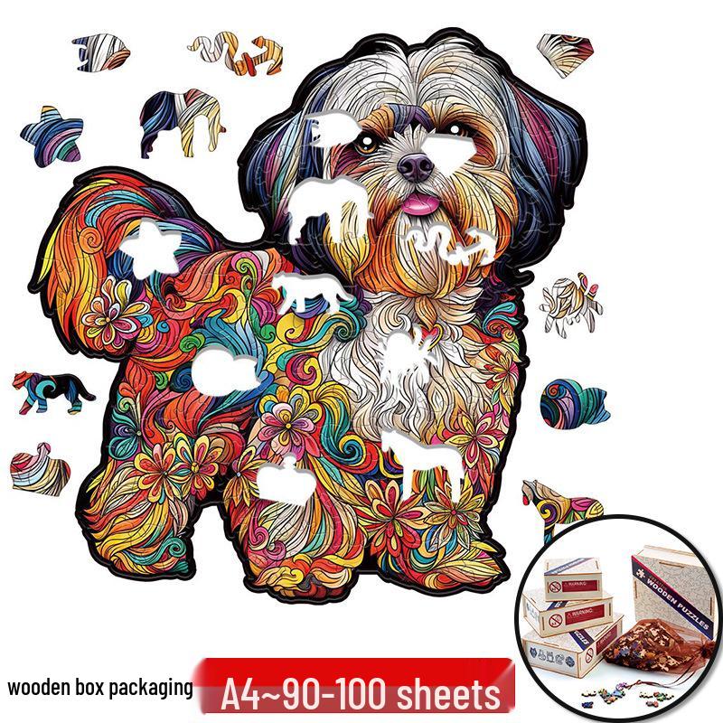 Irregular Animal Dog Penguin Wooden Puzzle in Stock