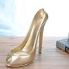 Novelty High Heel Shoe Wine Bottle Holder Storage Wine Rack Home Decor(Golden)