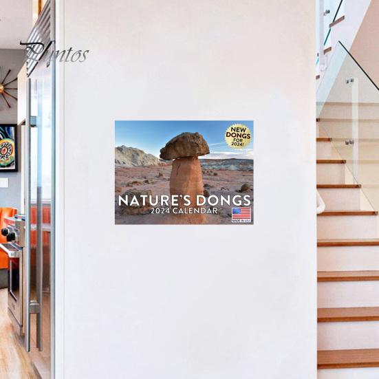 

2024 забавный календарь для собак, ежемесячный органайзер, креативный настенный календарь для украшения дома