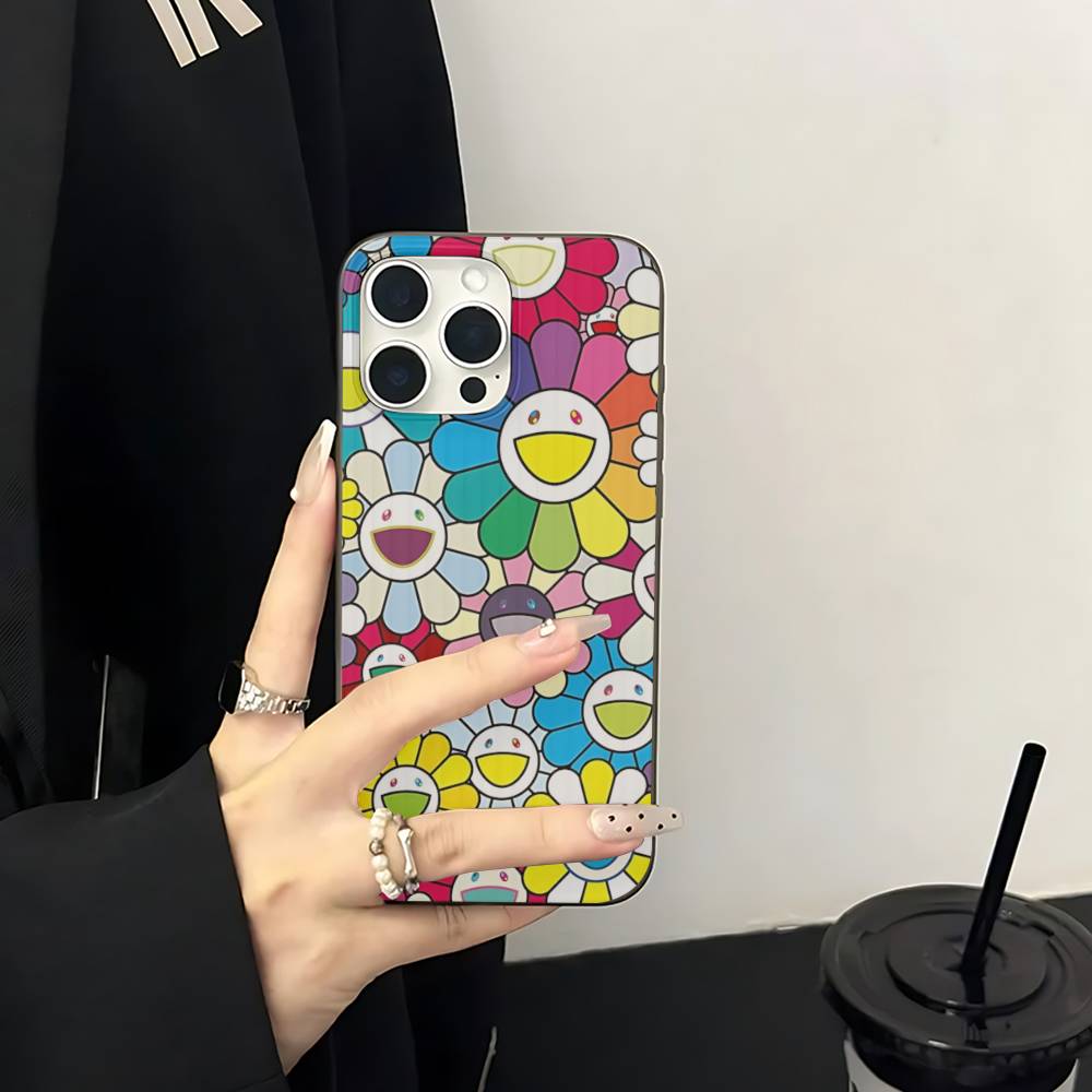 Art Japanese M-Murakami Artisti T-Takash For IPhone 17 16 15 13 14 Pro Max Plus Pro Corrugated Translucent Back Phone Cover
