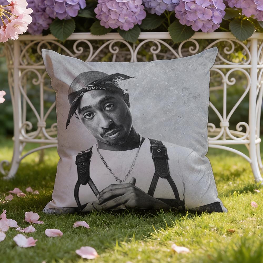 2P-PAC Tupac S-Shakur Cushion Cover Home & Car Dual-Scene Pillow Cover: Reversible for Premium Comfort