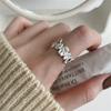Retro S plain ring, non-fading light luxury index finger ring, open ring.